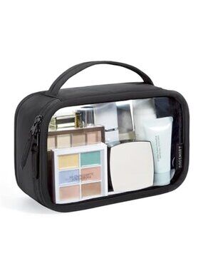 Clear TSA Approved Toiletry Bag Travel Makeup Cosmetic Organizer Quart Size